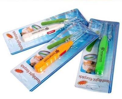 【帶電池直接用 帶燈挖耳勺 兒童安全耳勺 發光耳勺】價格,廠家,圖片,耳勺/潔耳器,永康市科發文教用品-